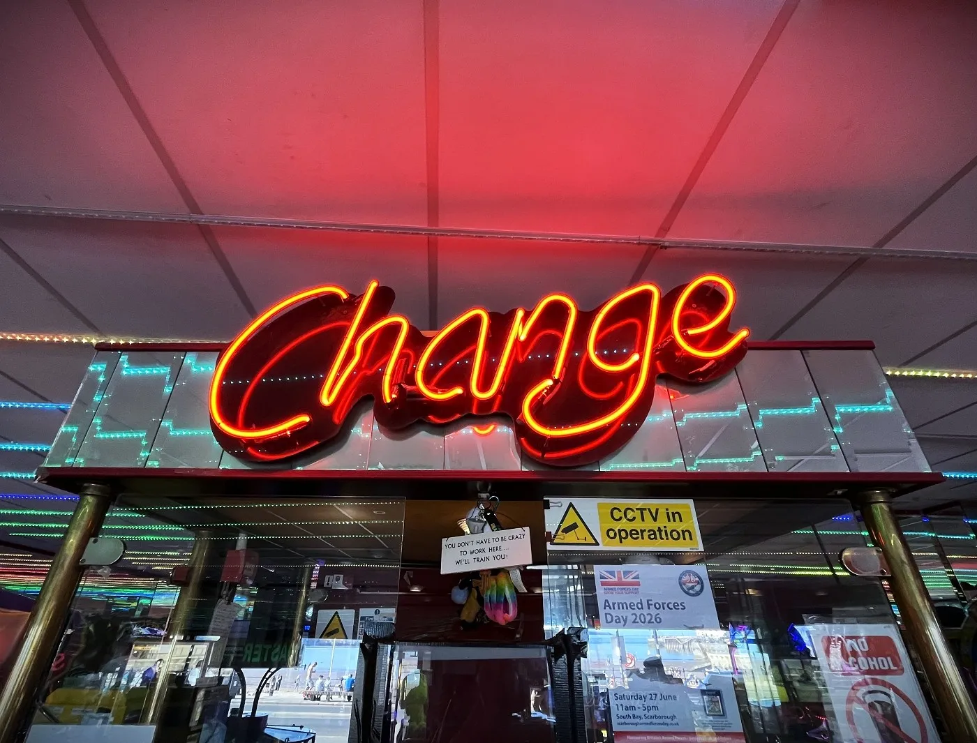 classic arcade change kiosk sign