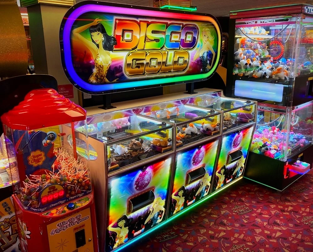 disco gold arcade coin pusher