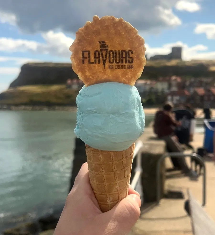 an ice cream from flavours ice cream bar in whitby