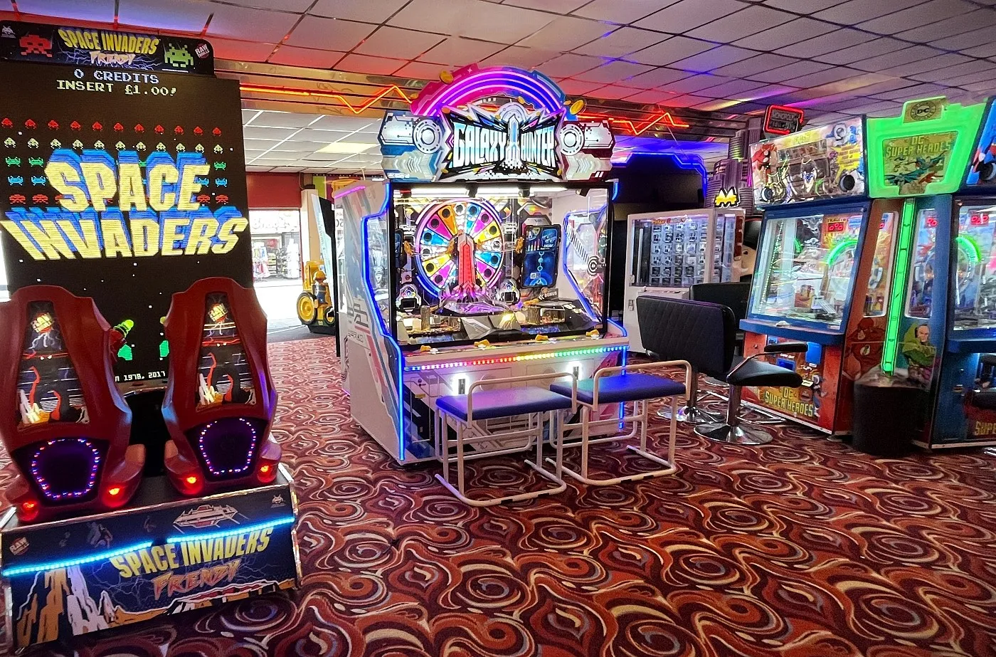 galaxy hunter coin pusher arcade machine