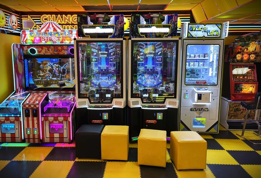 neon tower coin pusher