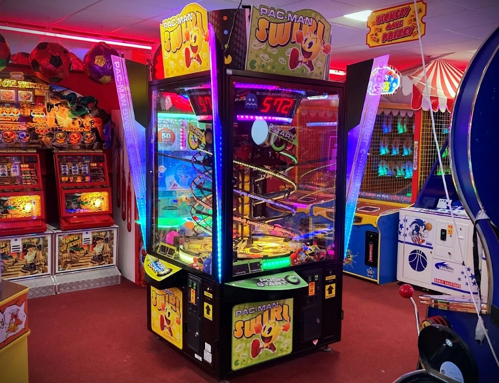 pac man swirl ticket arcade machine