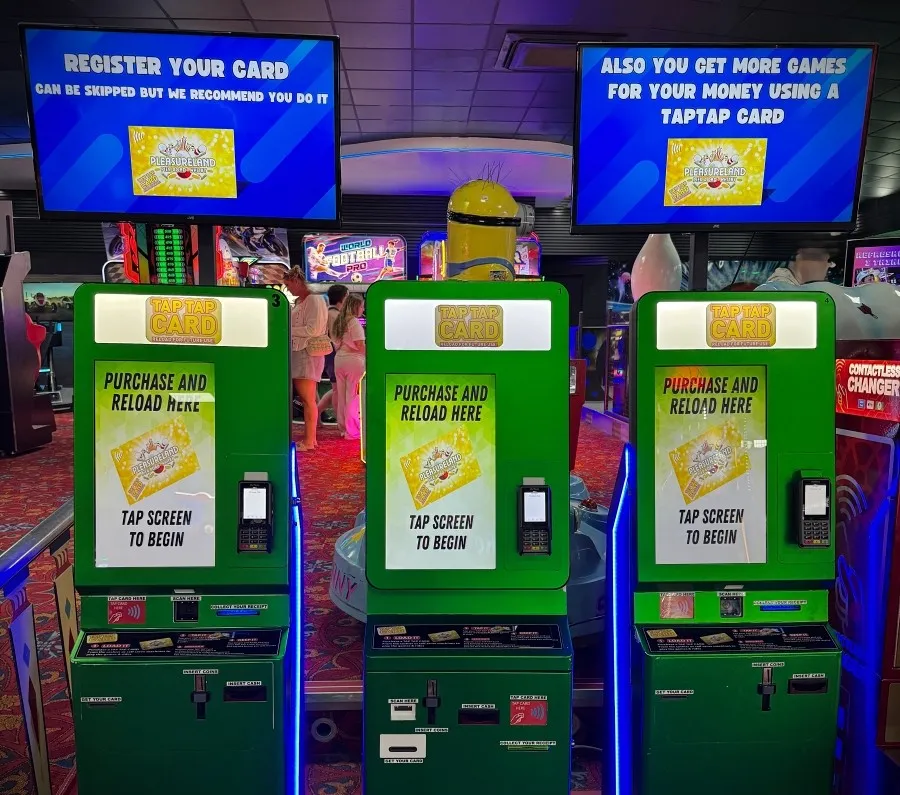 pleasureland tap tap card system machines