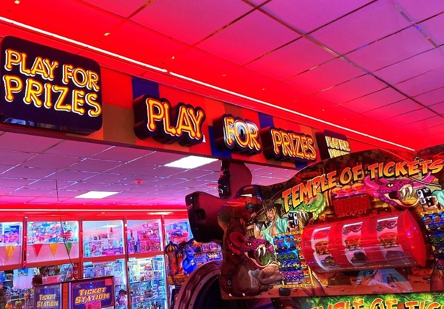 ticket redemption arcade signage