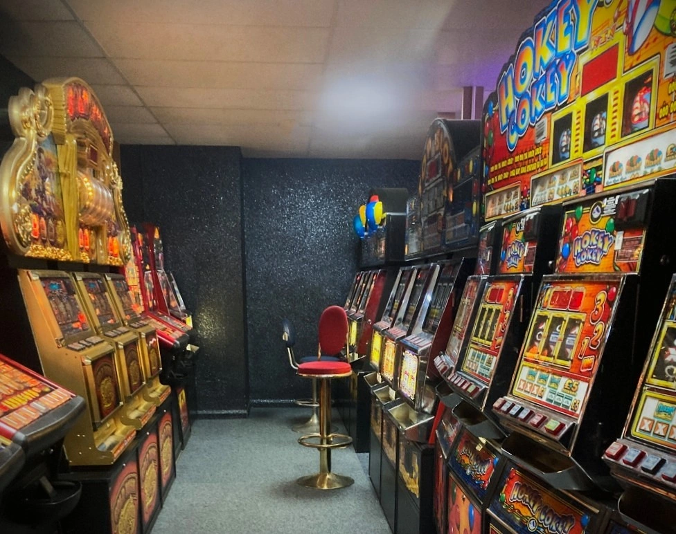 rows of triple fruit machines