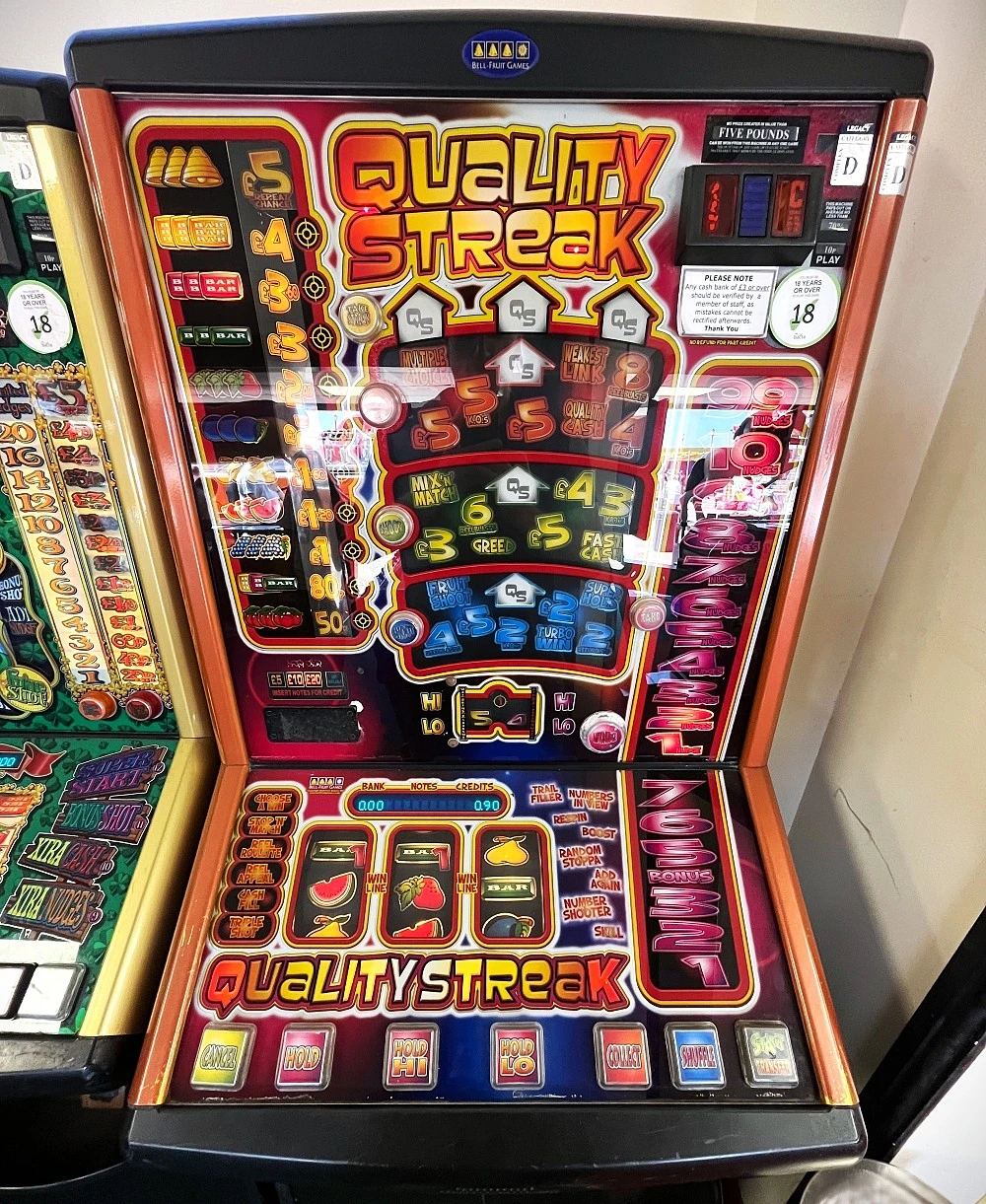 quality streak fruit machine by bell fruit games