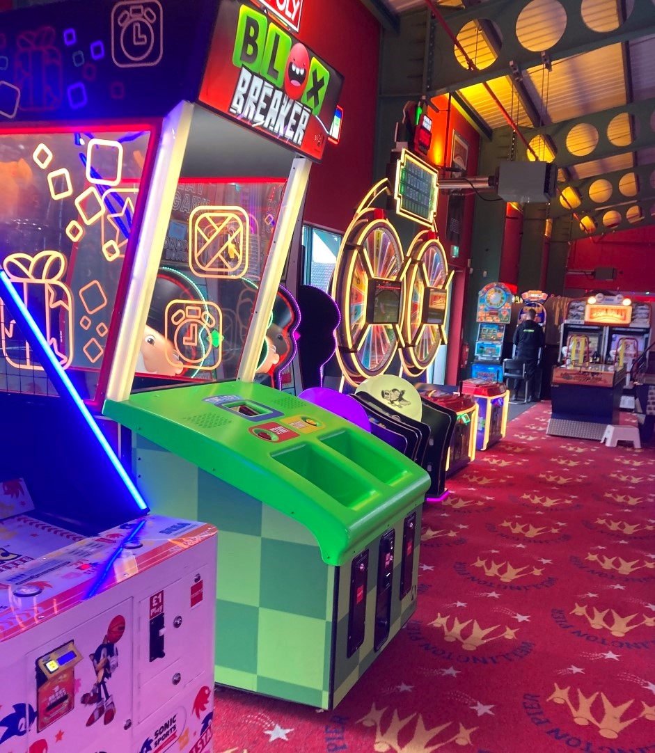 row of winning ticket for prizes machines
