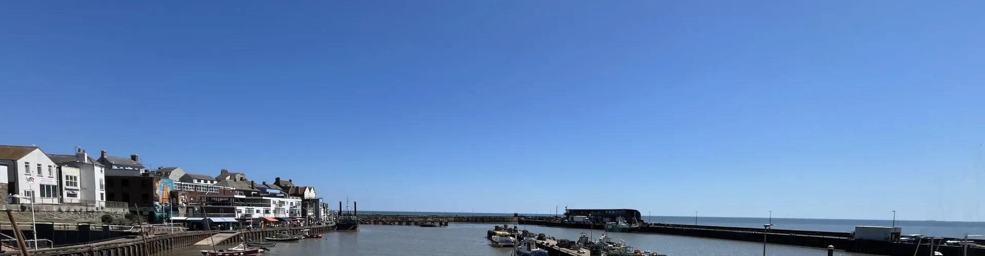 bridlington harbour seafront and promenade area