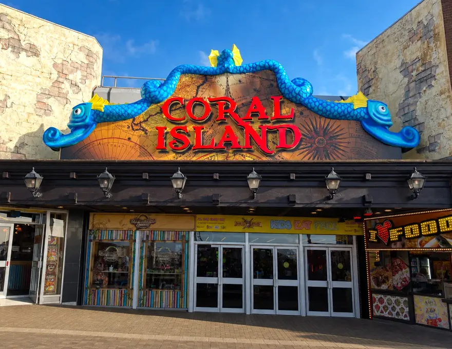 coral island amusement arcade sign blackpool