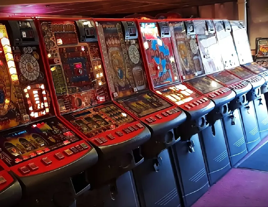 row of fruit machines