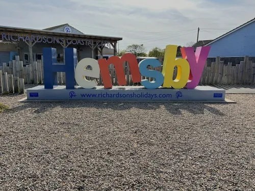 hemsby beach sign