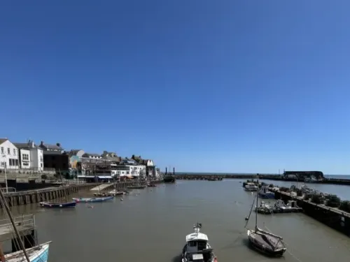 bridlington harbour and seafront view